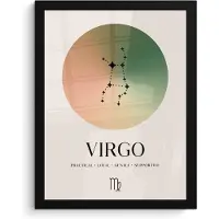 PosterMonkey Poster in lijst - Fotolijst 30x40 cm - Posters - Sterrenbeeld - Virgo - Maagd - Sterren - Zodiac sign - Posterlijst zwart - Decoratie - Wanddecoratie woonkamer - Muurdecoratie slaapkamer