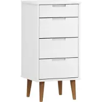 vidaXL Ladekast MOLDE 40x35x82 cm massief grenenhout wit