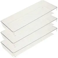 PlasticForte Lade organizer Skuff - 3x - transparant - kunststof - 15 x 37 x 5 cm - modulair - ladeverdeler