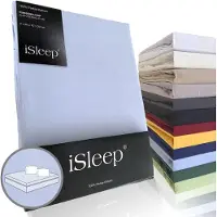 ISleep Perkal Kussenslopen (2 stuks) - 100% Perkal Katoen - 60x70 cm - Licht Blauw