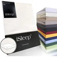 ISleep Perkal Laken - 100% Perkal Katoen - Tweepersoons - 200x270 cm - Wit