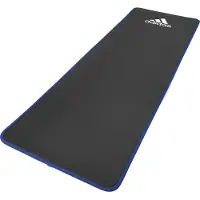 Adidas core training mat blauw 10 mm fitnessmat met draagband 10 mm blauw Unisex