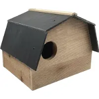 Garden Spirit Eekhoornhuisje - Zwart dak - Eekhoorn Nest - - Houtkleur - BH