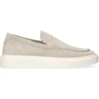 Manfield Beige suède loafers met sportieve zool | Maat 43