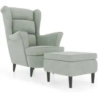 vidaXL Fauteuil met voetenbank fluweel lichtgrijs