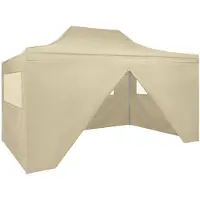 vidaXL Vouwtent pop-up met 4 zijwanden 3x4,5 m crèmewit