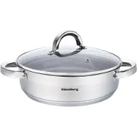 Klausberg 7174 - Lage - kookpan - met deksel - 6.0L - Ø28 cm - RVS - Inductie - allewarmtebronnen