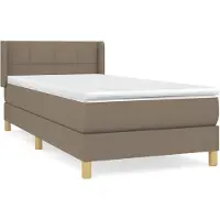 vidaXL Boxspring met matras stof taupe 80x200 cm