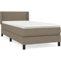 vidaXL Boxspringbed met matras, taupe, 80x200 cm, gestoffeerd