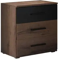 Meubella Nachtkastje Brown - Zwart - Eiken - 55 cm hoog
