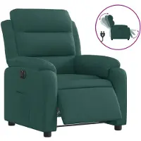 vidaXL Fauteuil verstelbaar elektrisch stof donkergroen