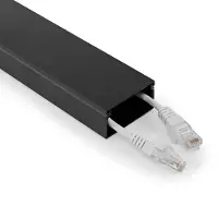 Nedis Kabelgoot muur | | 25 mm kabel (1.1 meter, Aluminium, Zwart)