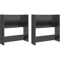 vidaXL Wandschoenenkasten 2 st 60x18x60 cm hout hoogglans grijs