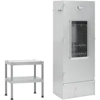 vidaXL BBQ-rookoven met tafel gegalvaniseerd staal