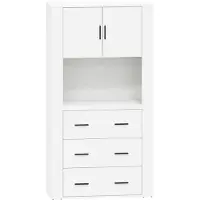 vidaXL Hoge kast bewerkt hout wit