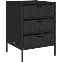 DKD Home Decor Tuinkast, zwart, 55x59x80 cm, van polyrotan