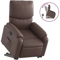 vidaXL Sta-op-fauteuil verstelbaar kunstleer bruin