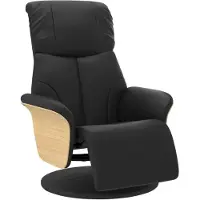 vidaXL Fauteuil verstelbaar met voetensteun kunstleer zwart