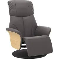 vidaXL Fauteuil verstelbaar met voetensteun kunstleer grijs