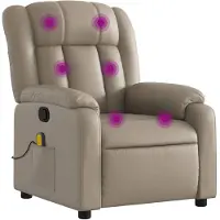 vidaXL Massagestoel verstelbaar kunstleer cappuccinokleurig