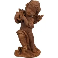 Clayre & Eef Decoratie Beeld Engel 14 cm Bruin Polyresin Religious sculpture Bruin Religious sculpture