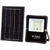 V-TAC VT-55050 LED-schijnwerper, 400 lm, aangedreven door een 6W fotovoltaïsch zonnepaneel, met afstandsbediening, koelwit licht (6400K), artikelnummer 6964
