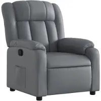 vidaXL Fauteuil verstelbaar kunstleer grijs