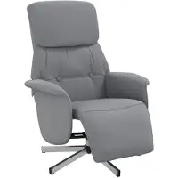 vidaXL Fauteuil verstelbaar met voetensteun stof lichtgrijs