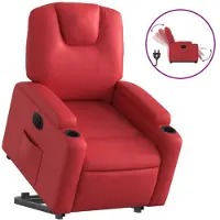 vidaXL Sta-op-stoel elektrisch kunstleer rood