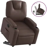vidaXL Sta-op-fauteuil verstelbaar kunstleer bruin