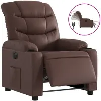 vidaXL Fauteuil verstelbaar elektrisch kunstleer bruin