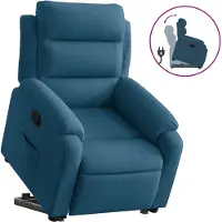 vidaXL Sta-opstoel verstelbaar fluweel blauw