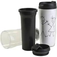 You do it Reisdrinkbeker – Transparante Thermomok – Personaliseerbare Mok Met Inzetstuk – Zwart Wit