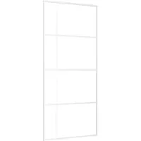 vidaXL Schuifdeur 90x205 cm ESG-glas en aluminium wit