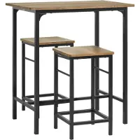 SoBuy Bistrotafel - 3-Delig - Tafel - 2 Stoelen - Bartafelset - Eettafel - OGT10-PF