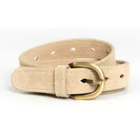 Sissy-Boy Beige Suéde Riem Met Goudkleurige Gesp | Maat: 95