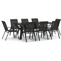 vidaXL 9-delige tuinset, zwart