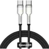 Baseus - Cafule - Metaal Datakabel USB Type C - USB Type C - 100 - W - (20 - V / 5 - A) - Stroomvoorziening - 1 - m - zwart - (CATJK-C01)