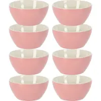 Excellent houseware Soepkommen/schaaltjes - 8x - Acapulco - porselein - D14 x H6.5 cm - lichtroze