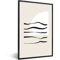 PosterMonkey Fotolijst incl. Poster - Abstract - Lijn - Pastel - 80x120 cm - Posterlijst
