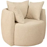 Bronx Teddy bouclé fauteuil Ruby beige