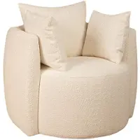 Livin24 Teddy bouclé fauteuil Ruby wit