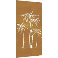 vidaXL Wanddecoratie tuin palmboomontwerp 105x55 cm cortenstaal