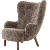 &tradition Petra VB3 High fauteuil Geoliede walnoot-Sheepskin Sahara