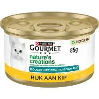 Gourmet Nature's Creations Mousse - 24 x 85 g - Kip en Wortel - Hart van Saus - Kattenvoer Natvoer