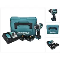 Makita Boormachine + slagboor, DTW 700 RMJ Accu Slagmoersleutel 18 V 700 Nm 1/2" XPT Borstelloos + 2x Accu 4.0 Ah + (Oplaadbare batterij)