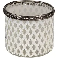 Clayre & Eef Witte Waxinelichthouder Ø 8*7 cm 6GL3331