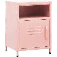 vidaXL Nachtkastje 35x35x51 cm staal roze