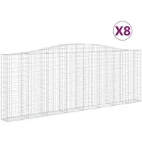 vidaXL Schanskorven 8 st gewelfd 400x30x140/160 cm ijzer