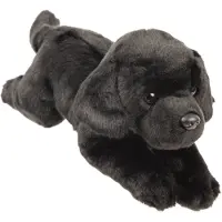 Suki Gifts Pluche knuffeldier hond - zwarte labrador - 30 cm - huisdieren thema - Knuffel huisdieren